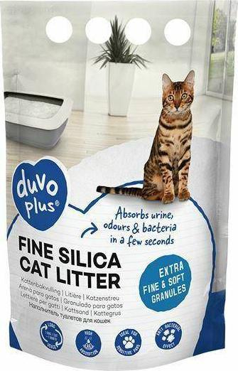 Rërë për mace Duvo+ Sand Compact Silica, 5L, me kokrra të imta, e bardhë