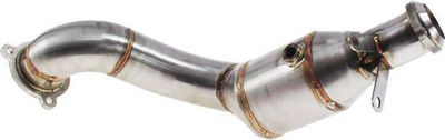 Downpipe TurboWorks për Mercedes C-Class W204 C180 C200 C250, çelik inoks, turbo benzinë, ngjyrë argjendtë