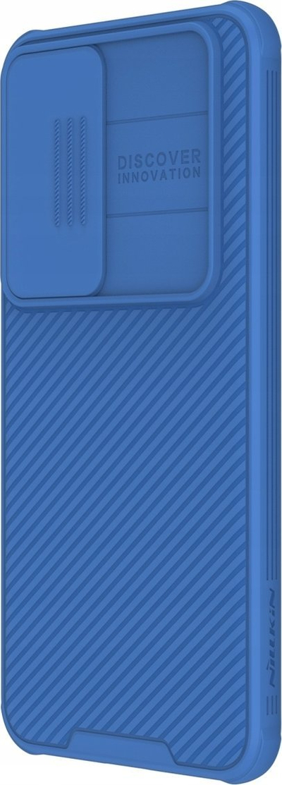 Mbështjellës telefoni Nillkin CamShield Pro për Samsung Galaxy S24, me kapak kamere, silikon TPU, blu