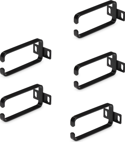 Set mbajtës kabllosh 1U D-ring, vertikal, për rack 19", 5 copë, i zi
