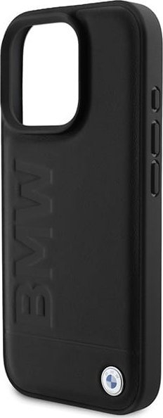 Mbulesë telefoni BMW BMHCP16LSLLBK, për iPhone 16 Pro 6.3", hardcase lëkure, e zezë
