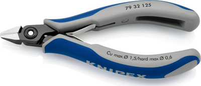 Gërshërë prerëse diagonale Knipex 79 32 125, për elektronikë, precize, të zeza
