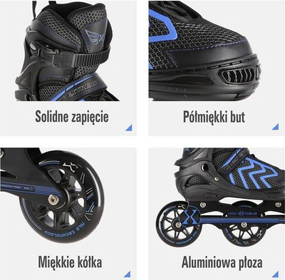 Patina inline Nils Extreme NA19318 S, rrota 90mm, madhësia 31-34, e kaltër
