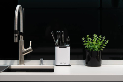 Tharëse takëmash Vialli Design Livio Duo, 3 ndarje, fund kullues, e bardhë e zezë