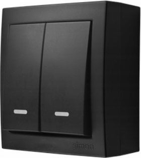 Ndërprerës sipërfaqësor Kontakt-Simon Aquaclick ACW5L/49, 10AX 250V, IP44, i zi