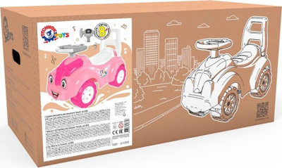 Makinë lodër Technok Ride-On Car, me pedale, me timon me tinguj, rozë