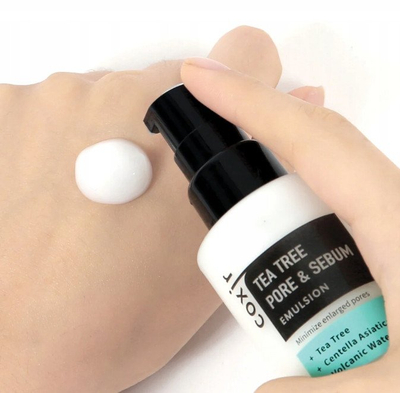 Emulsion fytyre COXIR Tea Tree Pore &amp; Sebum, 100 ml, për lëkurë të yndyrshme