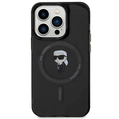 Mbulesë telefoni Karl Lagerfeld KLHMP15XHFCKNOK për iPhone 15 Pro Max 6.7", MagSafe, e zezë