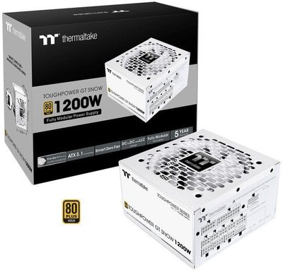 Furnizues energjie Thermaltake Toughpower GT 1200W Snow, ATX 3.1, 80 Plus Gold, i bardhë