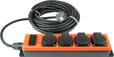Zgjatues energjie Kabelmeister SL014-U100O, 10 m, 4 priza, portokalli
