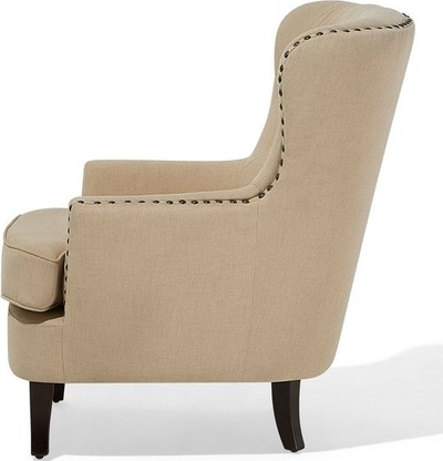 Fotelë VIBORG II, material tekstil, stil klasik wingback, bezhë