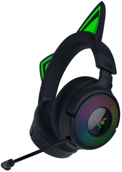 Kufje gaming Razer Kraken Kitty V3 Pro, me kabllo edhe pa kabllo, USB Type A Bluetooth, të zeza