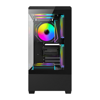 Kasa kompjuteri DarkFlash C365 Mini Tower, 5 ventilatorë, ATX, e zezë
