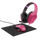 Set gaming Trust GXT 790, kufje me kabllo, maus 6400 DPI, mousepad, i zi rozë