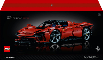 Lodra ndërtimi LEGO Technic Ferrari Daytona SP3 42143, model 1:8, e kuqe