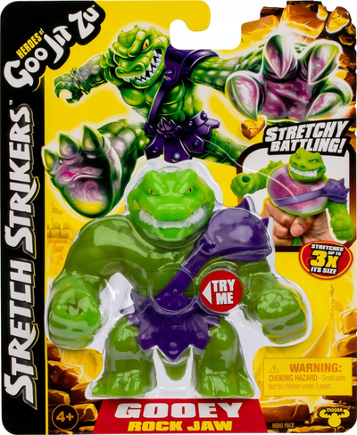 Figurë aksion Heroes of Goo Jit Zu Rock Jaw Stretch Strikers, elastike, gooey