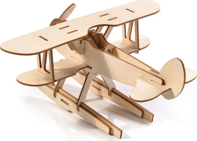 Puzzle druri 3D Nice Idea, aeroplan zbukurim, montohet pa ngjitës, ngjyrë natyrale