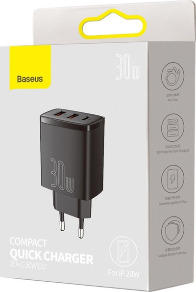 Karikues muri Baseus CCXJ-E01, 2x USB-A 1x USB-C, 30W, i zi