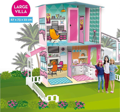 Set krijues Lisciani Barbie Dream House, vilë 3D shpi kukullash, për kalamaj 4+, shumngjyrësh
