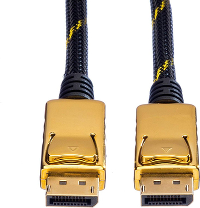 Kabllo DisplayPort Roline 11.04.5649, 10m, plug-plug, e zezë me pjesë ari