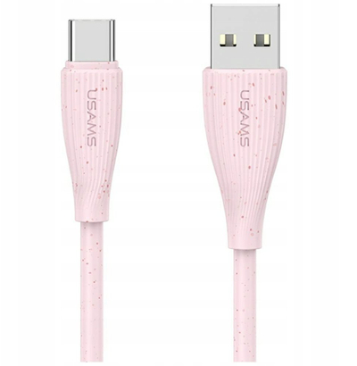 Kabllo USB Usams Green Series SJ714, USB A në USB C, 1m 18W 3A, rozë