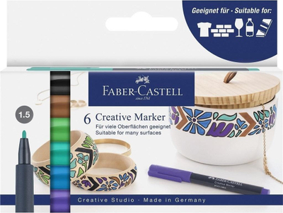 Set markera FABER-CASTELL Creative Marker Fairy Forest, 6 copë, majë 1.5 mm, shumëngjyrëshe