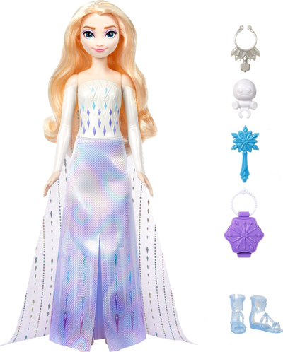 Kukull Disney Frozen Elsa Spin and Reveal, me aksesorë, për kalamaj 3+