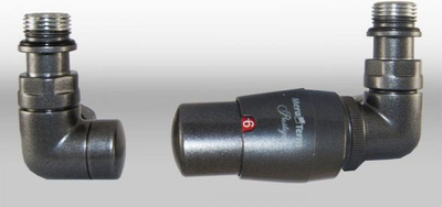 Set termostatik radiatorësh Vario Term Vision Thermo, me kokë Prestige, grafit strukturor