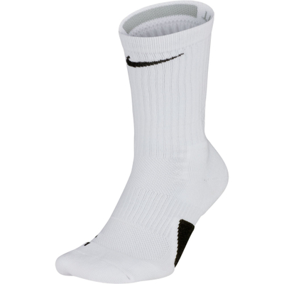 Çorape basketbolli Nike Elite Crew, Dri FIT, me jastëzim, të bardha