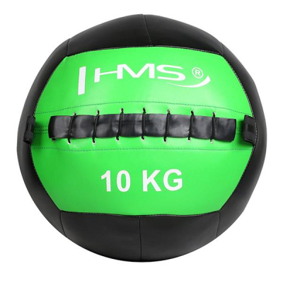 Top ushtrimesh HMS Wall Ball WLB, 10 kg, lëkurë sintetike, jeshil