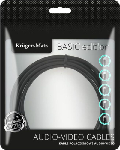 Оптички аудио кабел Kruger&amp;Matz KM1222, Toslink во Toslink, 10m, црн
