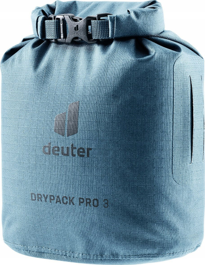 Qese uji‑rezistente Deuter Drypack Pro 3, 3L, mbyllje me rrotullim, blu Atlantic