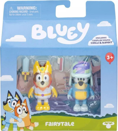 Figura lodër Bluey Fairytale, set me 2 figura 6.35 cm, për kalamoj, shumëngjyrëshe