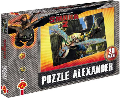 Puzzle Alexander Maxi Dragons 2 Chase 1010, 20 pjesë, shumëngjyrësh