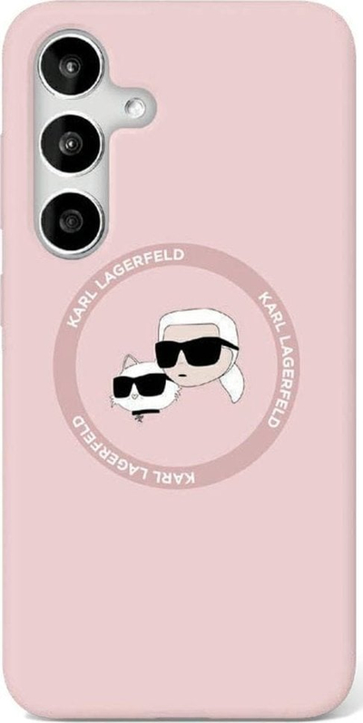 Maskë telefoni Karl Lagerfeld për Samsung S25 Plus, silikon magnetik, rozë