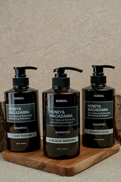 Shampon Kundal Honey & Macadamia Nature, aromë Baby Powder