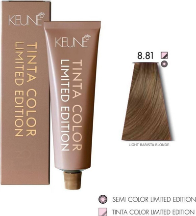 Bojë për flokë Keune Tinta Color 8.81, e përhershme, 60 ml, bionde e çelët Barista