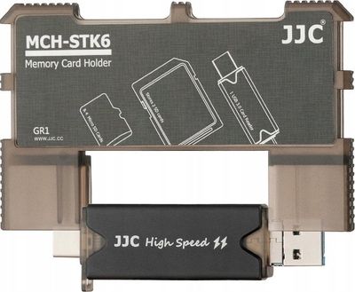 Kit mbajtës dhe lexues kartash memorie JJC MCH STK6GR, USB 3.0, USB Type C, gri