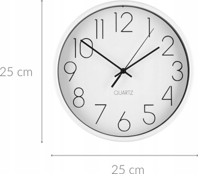 Orë muri 4LIVING Hour, 25 cm, e bardhë