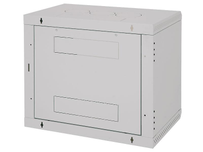 Kabinet muror Triton 19", 15U, 595mm, derë xhami, gri