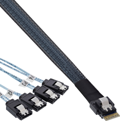 Kabllo i brendshëm INLINE SAS, 12 Gbit/s, 1 m, i zi