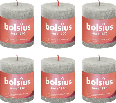 Set qirinj cilindër Bolsius Rustic, 4 copë, sandy grey