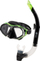 Set snorkeling AquaWave Vanua, maskë edhe tub, për të rritur, i zi me jeshile