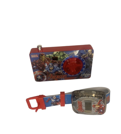 Orë dore për fëmijë dhe fotoaparat lodër, Avengers 953-001A, e kuqe