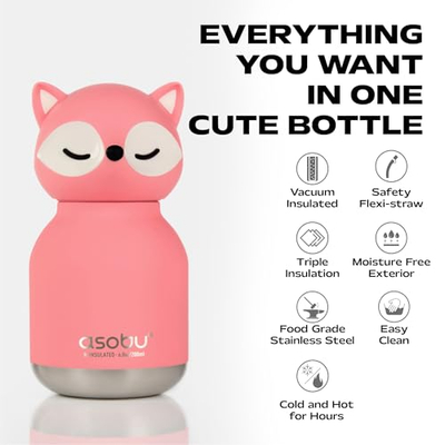 Shishe uji Asobu Mini Bestie Sora, 200ml, çelik inoksi, rozë