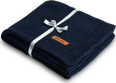 Batanije për bebe Sensillo Knitted Cotton, 80x100 cm, e kaltër e errët