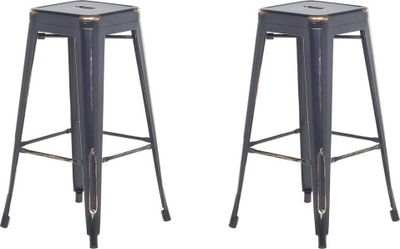 Set me stola bari Beliani Cabrillo, 2 copë, metal 76 cm, të zinj