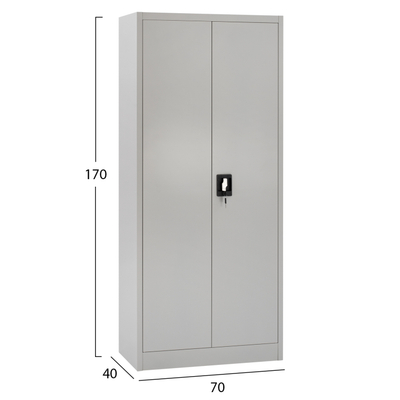 Dollap metalik HomeMarkt Hronda HM5749.21, dy krahësh, 70x40x170 cm, gri e hapur