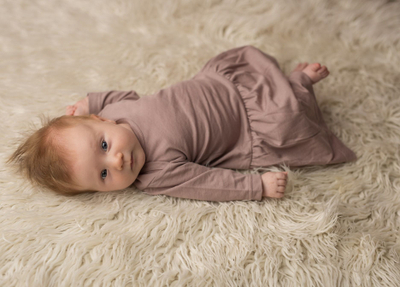 Fustan për bebe Nanaf Organic Dress Vintage Rose, 100% pambuk organik, madhësia 62, rozë vintage
