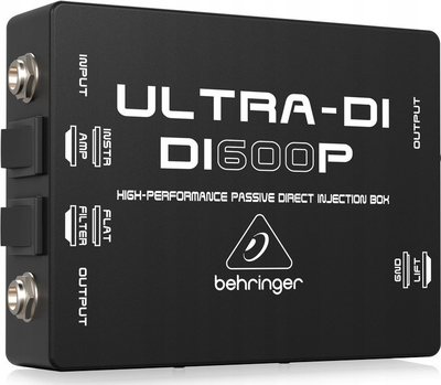 Direct box pasiv Behringer ULTRA DI600P, hyrje TRS 1/4", dalje XLR, i zi